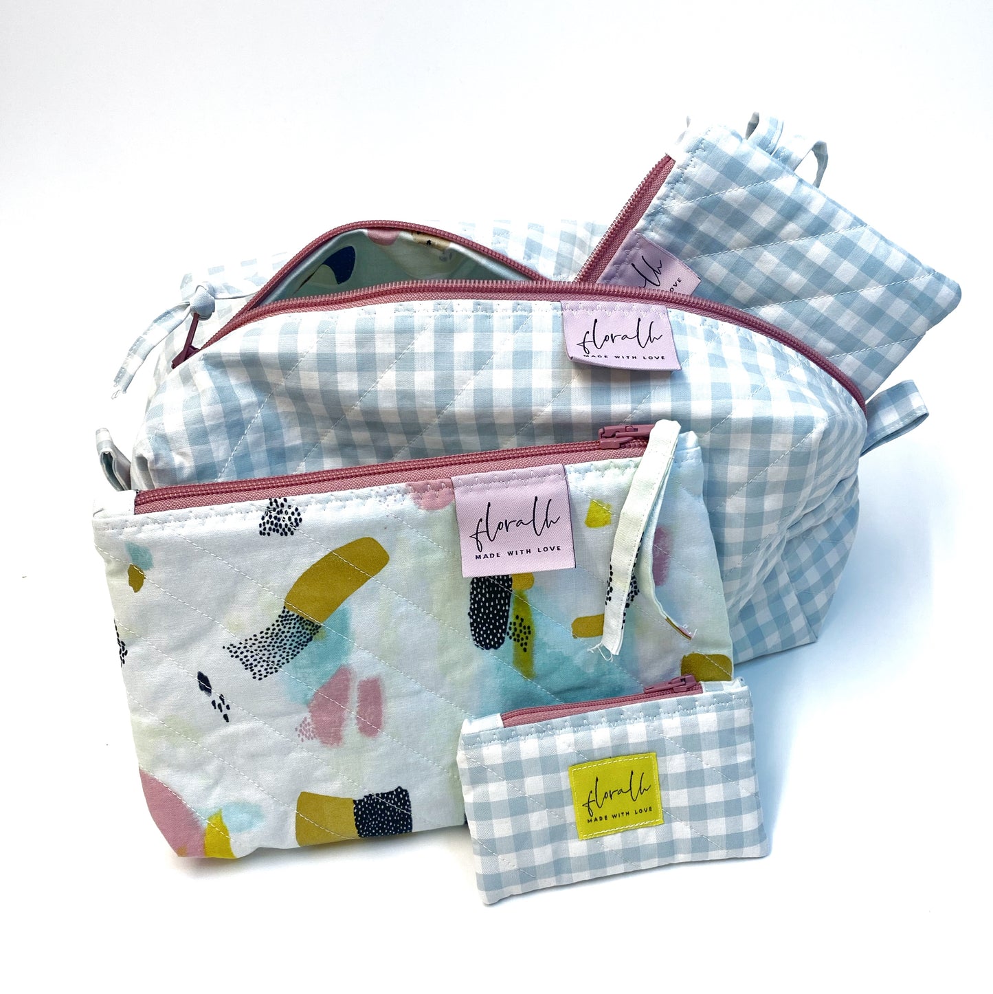 Necessaire Flora Vichy wolkenblau