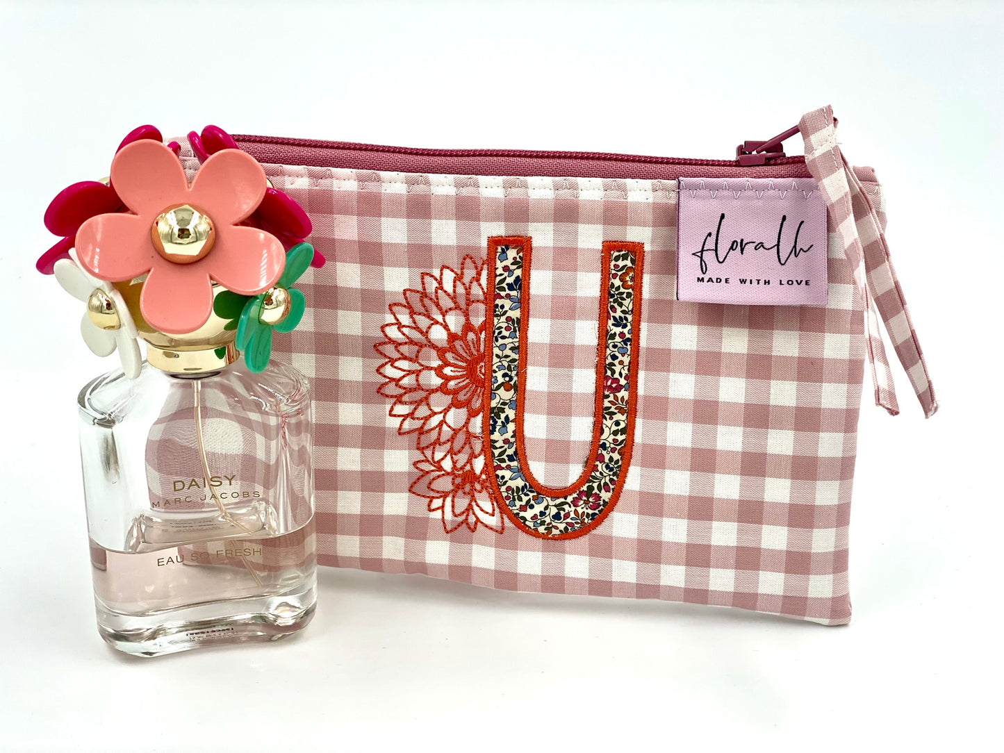 Necessaire Floribel "U" Applikation Vichy rosa