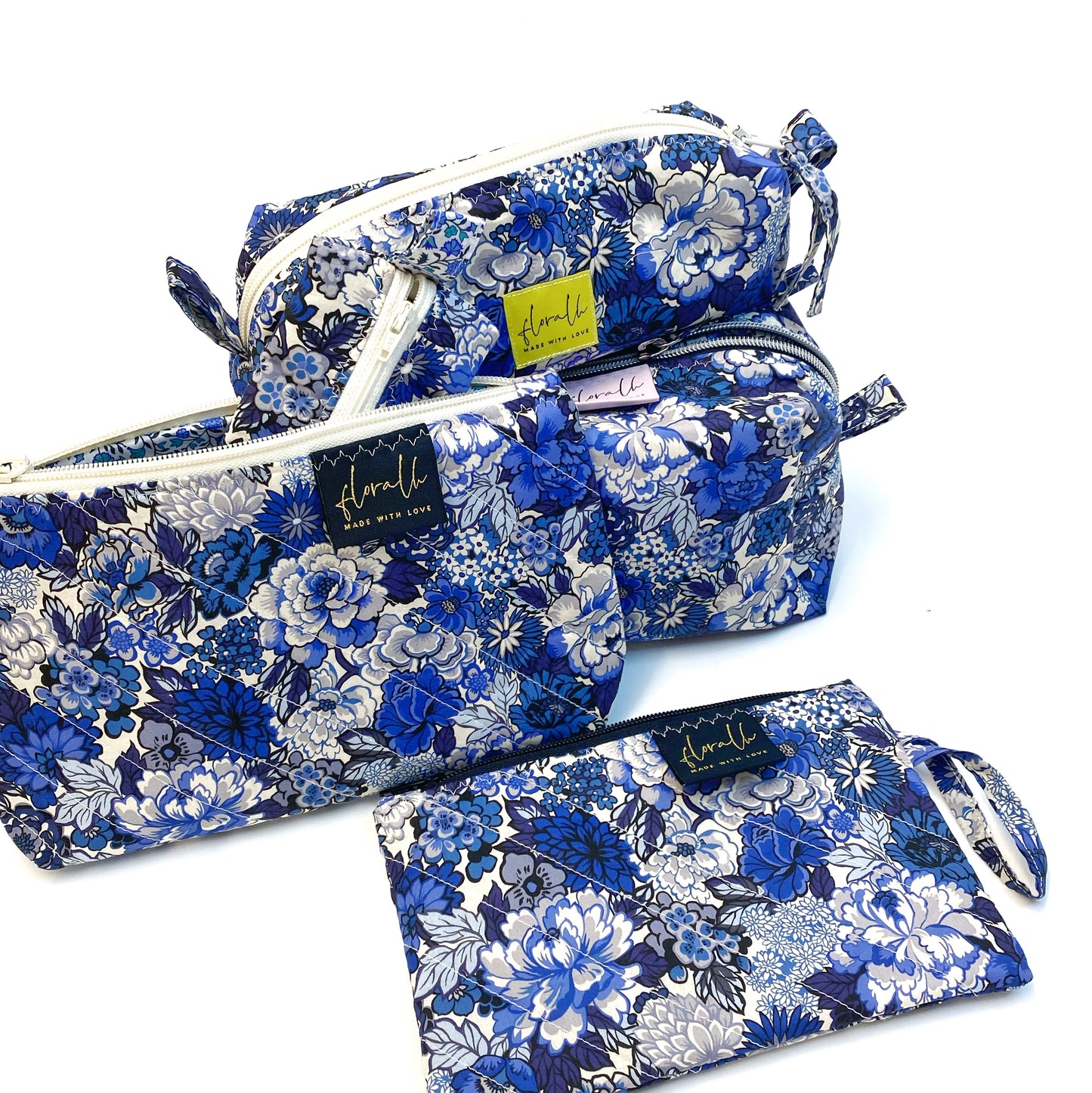 Necessaire Flora klein "Royal Peony blue" (Liberty)