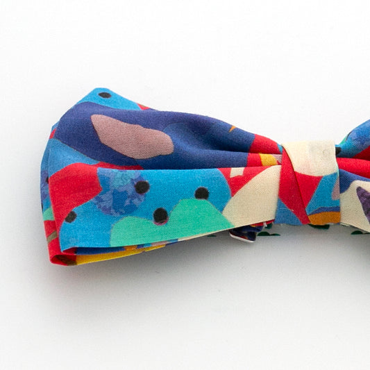 Kinderfliege, gebunden, abstrakte Blumen, farbig