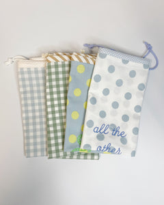 Bestickte Baumwoll-Beutel (dust bags)